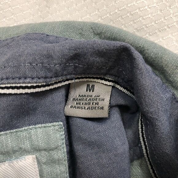 Hurley Men's Aqua Mint Short Sleeve Button Down Cotton Shirt M Medium - Picture 6 of 8